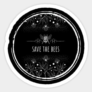 Clover flowers with save the bees Sticker